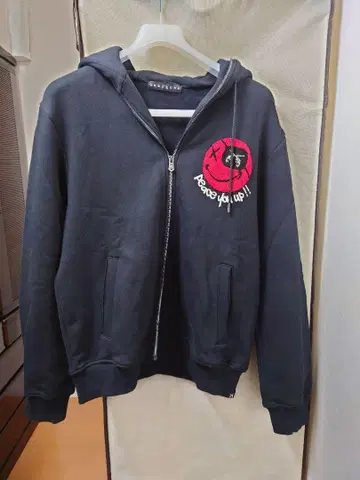 roarguns 블랙 집업 후드티 L