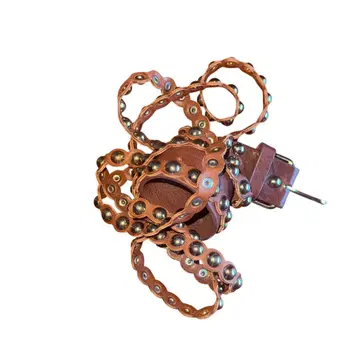 Vintage Studded Design Leather Belt