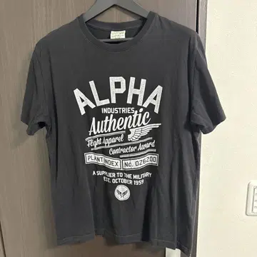 ALPHA INDUSTRIES X-LARGE 블랙 T셔츠