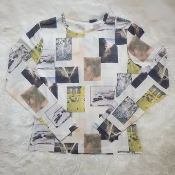 Ray BEAMS / 포토 프린트 롱 슬리브 T셔츠