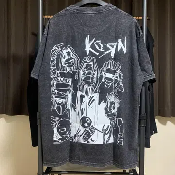 KORN 티셔츠 백 프린트 로고 뉴 메탈 라우드