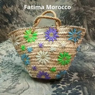 Fatima Morocco 꽃무늬 자수 카고백 파티마 모로코