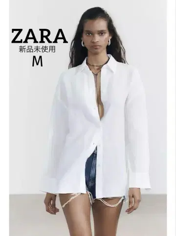 새상품 ZARA 린넨 블렌드 셔츠 오버 사이즈