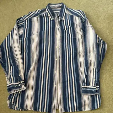 DENIM KIKOMU WEAR 긴팔 셔츠 청백 스트라이프