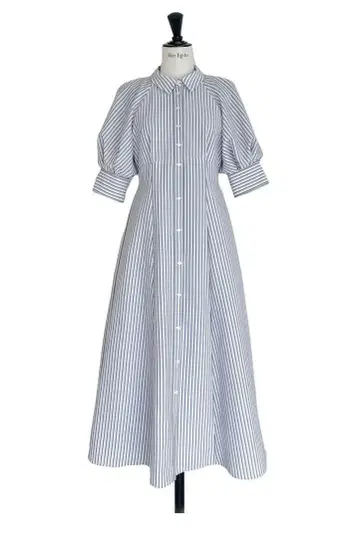 Volume Sleeve Stripe Dress
