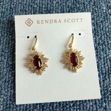 Kendra Scott 골드 빨간색 귀걸이
