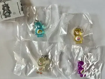 케어베어 클리어 마스코트 참 메지루시 액세서리 4점 세트