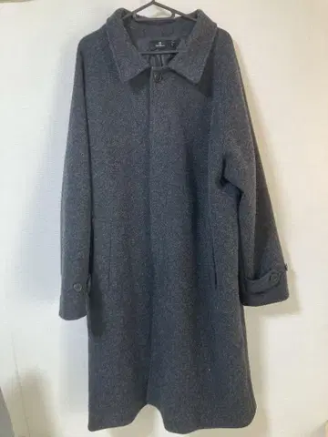 그레이 스텐카라 코트 울 혼방