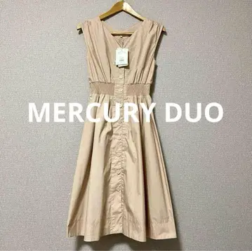MERCURYDUO 머큐리 듀오 슬리브리스 원피스 베이지