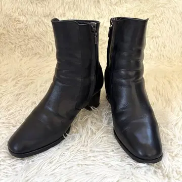 RIZCOMFORT 사이드 고어 사이드 지퍼 부츠 가죽 블랙