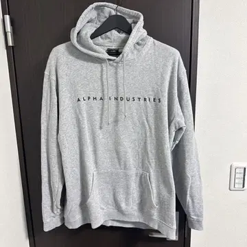 ALPHA INDUSTRIES 그레이 후드 부착 후드티 X-LARGE