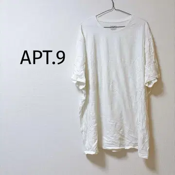 8 APT.9 화이트 티셔츠 4XB 상의 화이트 넉넉한 구제 의류