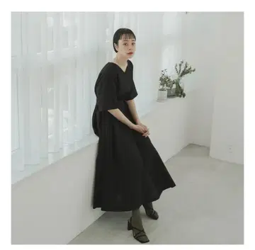 [ foufou ] the dress #36 블랙 린넨 드레스