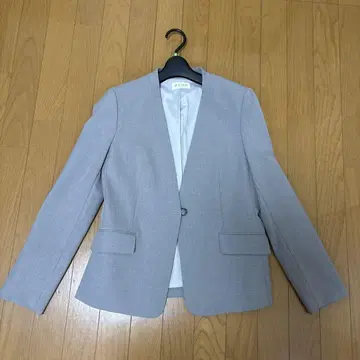 [미품] PLST 노카라 자켓 라이트 그레이 자켓 전체 안감