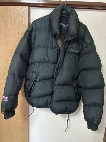 다운 코트 블랙 bear M 사이즈