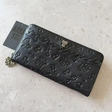 [미사용급] 안나수이 ANNA SUI 장지갑 달리아 라운드 지퍼 블랙