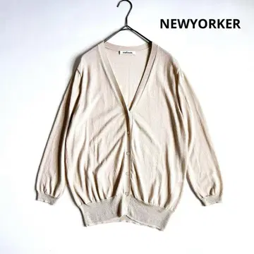 뉴요커 NEWYORKER 베이직 7부 소매 V넥 가디건