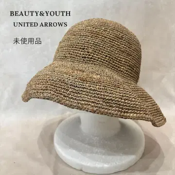 미사용품 BEAUTY&YOUTH 라피아 햇 밀짚모자