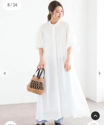 자수 볼륨 원피스 테치치