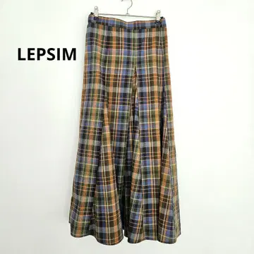 LEPSIM 렙심 체크 스커트 플레어 롱 스커트 프리