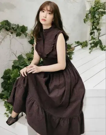 herlipto Paisley Cotton Lace Long Dress