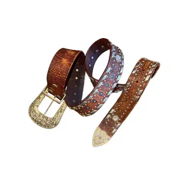 Vintage Studs Leather Design Belt