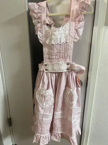 BABY 핑크 프릴 에이프런