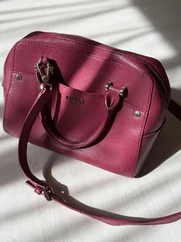 FURLA 버건디 가죽 숄더백