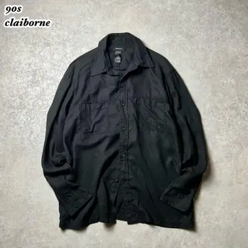 claiborne 클레이본 박스 실루엣 긴팔 셔츠 블랙