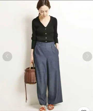 IENA sese 라이트 OX 세미 와이드 팬츠