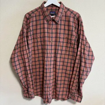 Patagonia 체크 셔츠 긴팔 레드 오가닉 코튼