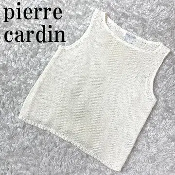 pierre cardin 슬리브리스 니트 화이트 PS B9743