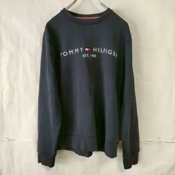 TOMMY HILFIGER 로고 트레이닝복 맨투맨 네이비 M