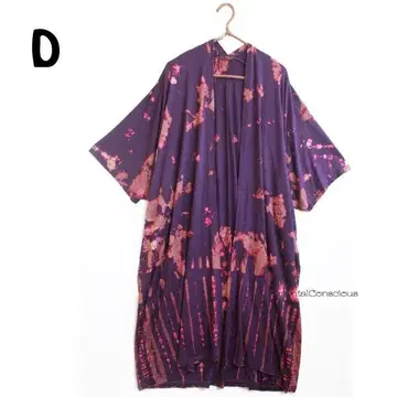 신축성 좋은 SPANDEX 코튼 타이다이 돌먼 가디건 D