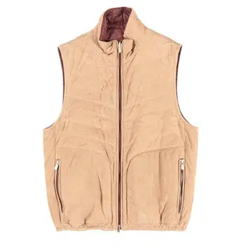 BRUNELLO CUCINELLI 가죽 다운 베스트 M 리버서블