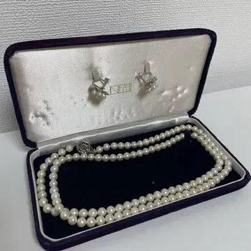 담수 펄 귀걸이 & 롱 목걸이 세트 관혼상제 SR103