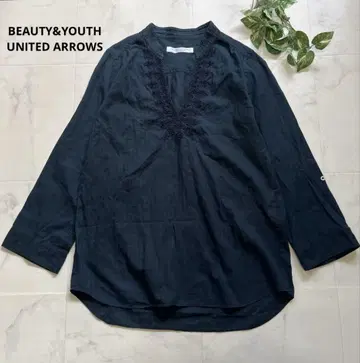 새상품급 BEAUTY&YOUTH UNITEDARROWS 노카라 자수 셔츠