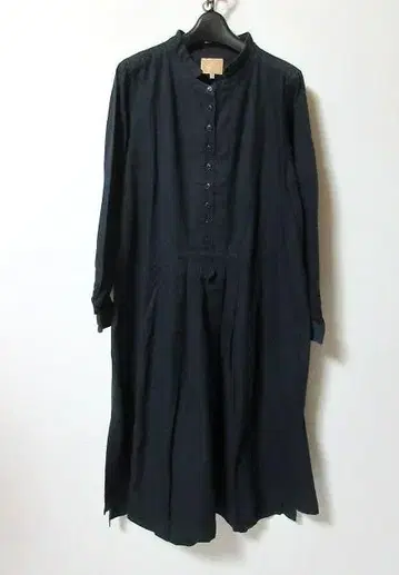 나이젤카본 롱 셔츠 원피스 플리츠 개더 네이비 8