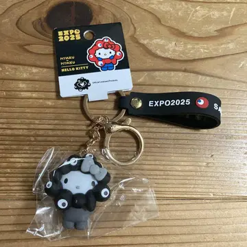 간사이 엑스포 회장 한정 블랙 먘먘 코스프레 키링 키티