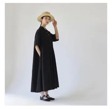 [ foufou ] the dress #09 오픈 카라 원피스