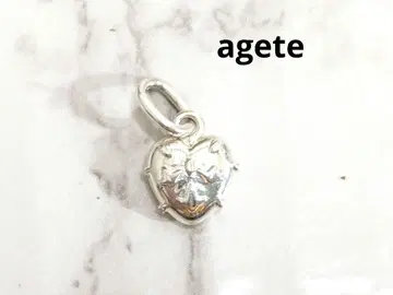 미품 아가트 agete 은제 실버 하트 목걸이 참 탑