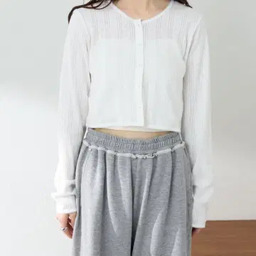 코튼 레이스 숏 가디건
