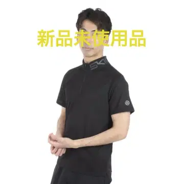 미사용 새상품 SKINS 블랙 하프 지퍼 티셔츠