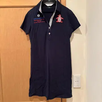 Munsingwear 먼싱웨어 피케 셔츠 반팔 원피스 네이비 M