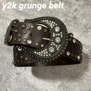 y2k 00s archive 가죽 그런지 스터드 벨트 갸루
