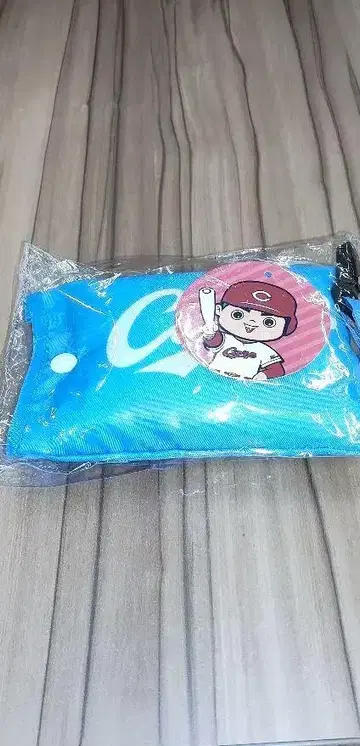 카프 캐릭터 에코백 파란색
