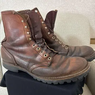 빈티지 레드윙  택 브라운 레이스업 워크 부츠