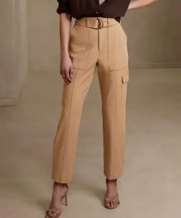 BANANA REPUBLIC 베이지 하이 라이즈 카고 팬츠