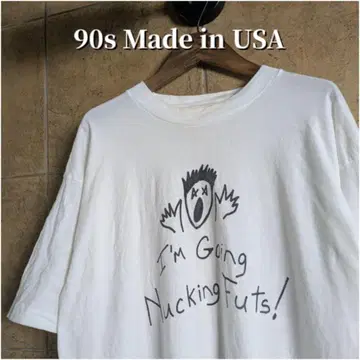 90s USA 제작 Going Nucking Futs! 메시지 티셔츠