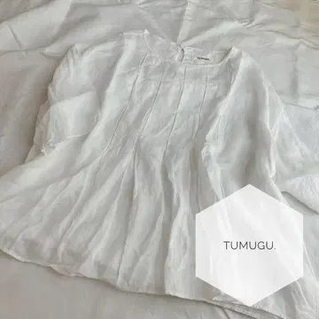 tumugu 츠무구 린넨 100% 플리츠 린넨 셔츠 튜닉 7부